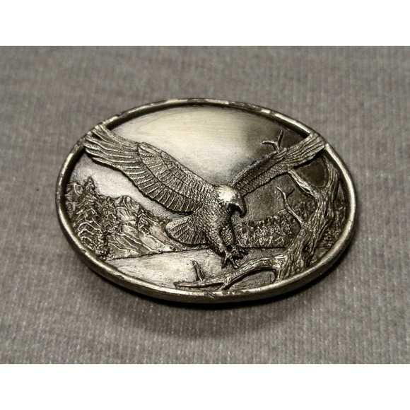 Siskiyou Accessories - Vintage Siskiyou 1983 Silver Eagle Western Belt Buckle Rodeo Southwestern‎